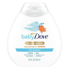 Baby Dove sensitive skin care hypoallergenic lotion pump bottle, rich moisture