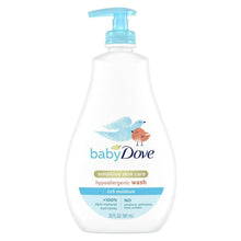 Baby Dove sensitive skin care hypoallergenic wash pump bottle, rich moisture