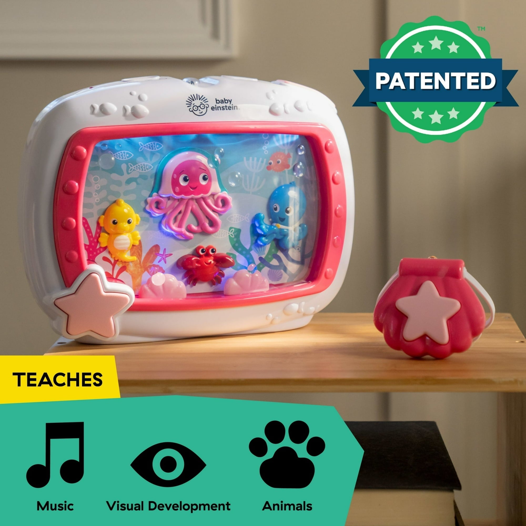 Baby Einstein Sea Dreams Soother Sleep Sound Machine with White Noise and Remote, Multicolor, for Infants and Kids, 0 Months+