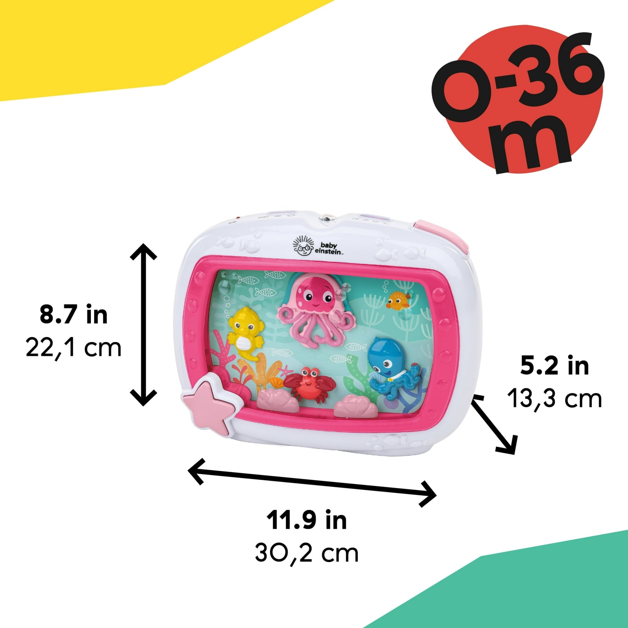 Baby Einstein Sea Dreams Soother Sleep Sound Machine with White Noise and Remote, Multicolor, for Infants and Kids, 0 Months+