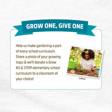 Planting donation card with garden photo and banner headline