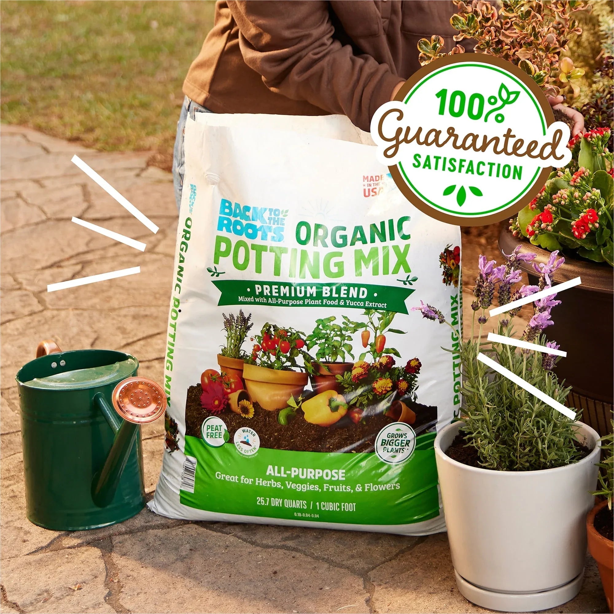Back to the Roots Organic Potting Mix All-Purpose Premium Blend Soil, 1 cu ft