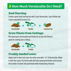Back to the Roots Organic Vermiculite for Garden Soil, 8 qt