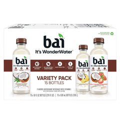 Bai Antioxidant Beverage, Coconut Variety Pack, 18 fl oz, 15-count - USA MEGA SHOP