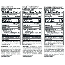 Nutrition facts panel for Bai coconut antioxidant beverage, 1 bottle serving