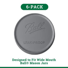 Gray Ball Leak-Proof wide mouth lid, round screw-on top, reusable plastic
