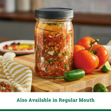 Wide-mouth mason jar with leakproof lid and screw-on closure, one-piece design