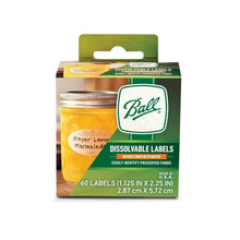 Ball dissolvable canning jar labels box with 60 labels, wash away with water