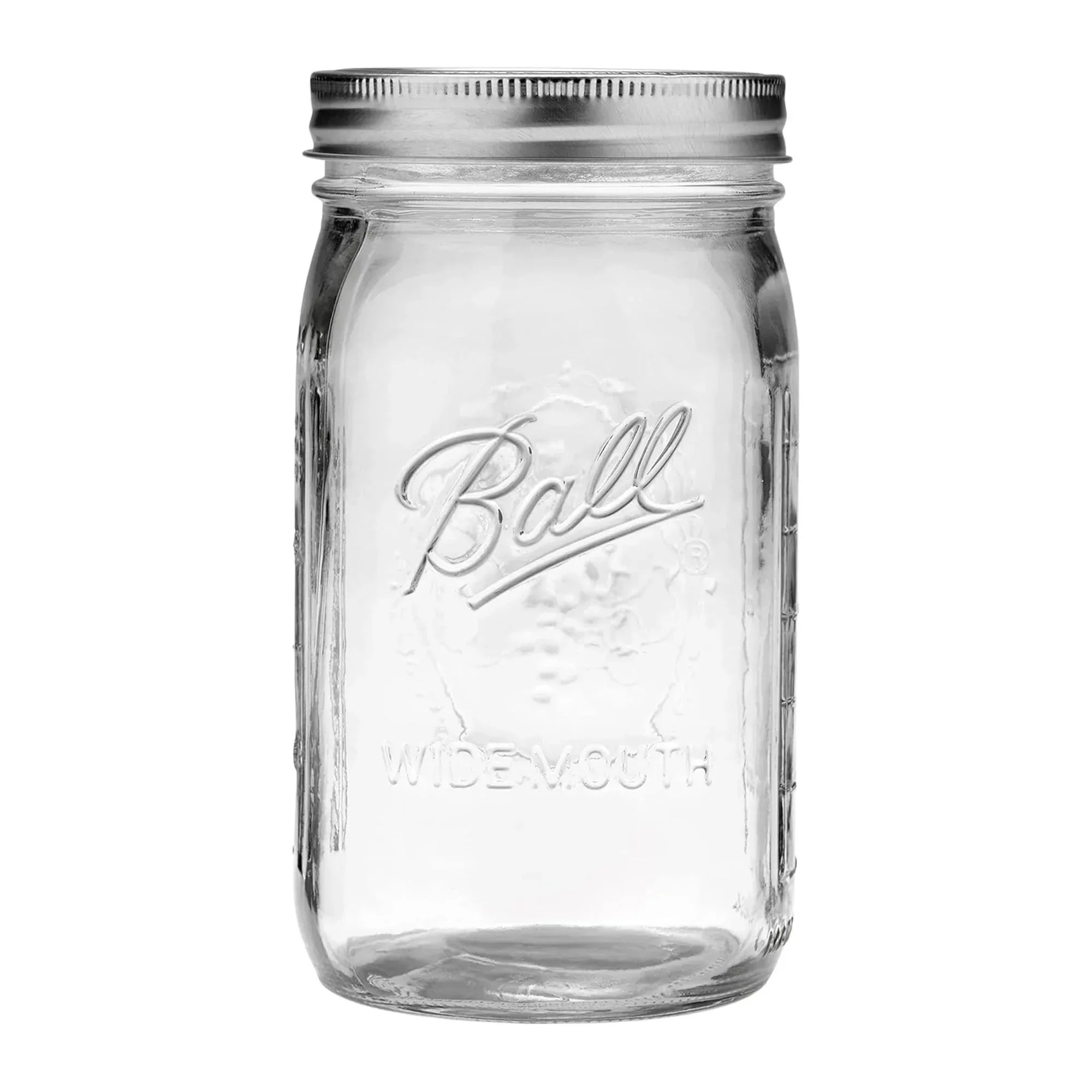 Ball 32 oz Mason Jars, Wide Mouth Quart Canning Jars with Lids and Rings, 12-Pack Large Glass Jars for Home Canning and Fermenting