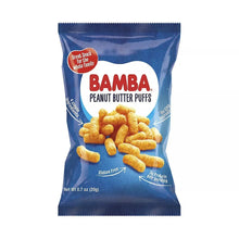 Bamba peanut butter puffs gluten-free snack bag with puff image