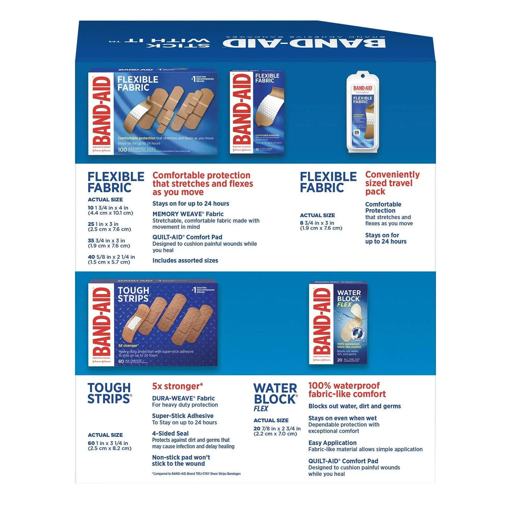 Band-Aid Adhesive Bandages, Assorted, 198-count - USA MEGA SHOP