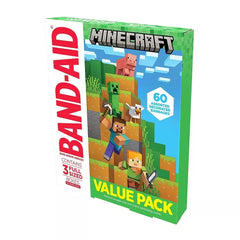 Band-Aid Minecraft Adhesive Bandages, Assorted Sizes, 60 Count