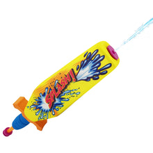 Banzai 2-in-1 water blaster & foam sword toy, yellow with blue splash graphics
