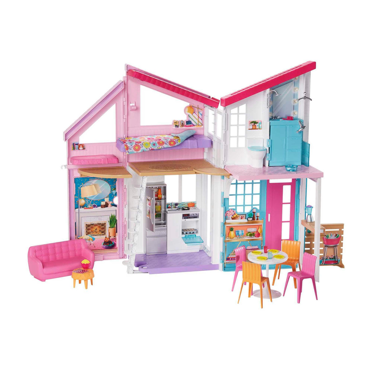 Barbie Malibu House Dollhouse Playset with 25+ Furniture and Accessories