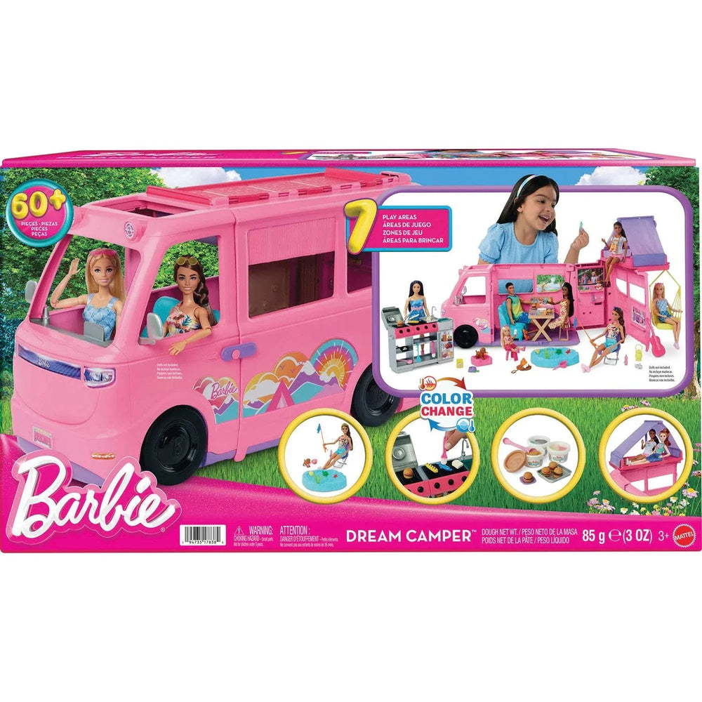 Barbie Dream Camper Playset with Roof Tent, BBQ Grill with Color-Change Feature & Accessories - USA MEGA SHOP