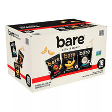 Fruit snack variety pack carton showing 18 snack bags and three front label panels