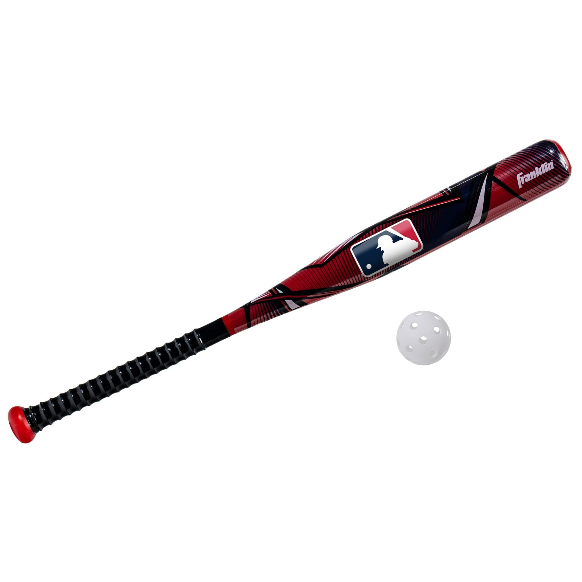 Franklin Sports Kids MLB Slammin' Baseball Bat & Ball Set - Youth Plastic Baseball Bat + Ball - Fun Backyard Toy for Boys + Girls - 30" Pro Style - For Kids Ages 3+ - Red