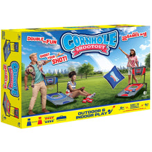 Cornhole shootout 2-in-1 games package box with blue and red game graphics