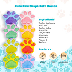 Bath Bomb Gift Set, 32 Pcs Natural Organic Cat Paw Bath Bombs with Rich Fizz,Shea & Coco Butter Dry Skin Moisturize,SPA Relaxing Gifts for Women & Men, Girls, Wife, Birthday