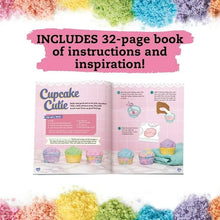 Open 32-page booklet in the kit with a “Cupcake Cutie” section and bath bomb photos