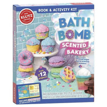 Bath bomb scented bakery book and activity kit box with colorful bath bomb cupcakes