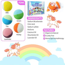 Kids bath bomb variety circles in milk, tea, green, honey, lavender, and fowl colors