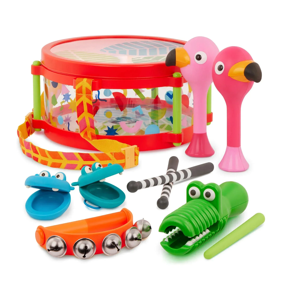 Battat Animal Jamboree Toy Drum and 4 Musical Instruments, Toddler and Preschool Toys - USA MEGA SHOP