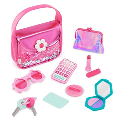 Battat Sparkle Time Pink Purse Set with Phone Keys Card Makeup, Toddler and Preschool Toys - USA MEGA SHOP