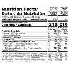 Nutrition Facts panel for wafer product, 1 package (40 g) serving size