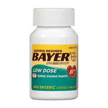 Bayer Aspirin Regimen low-dose bottle, 81 mg safety coated, 400 enteric tablets