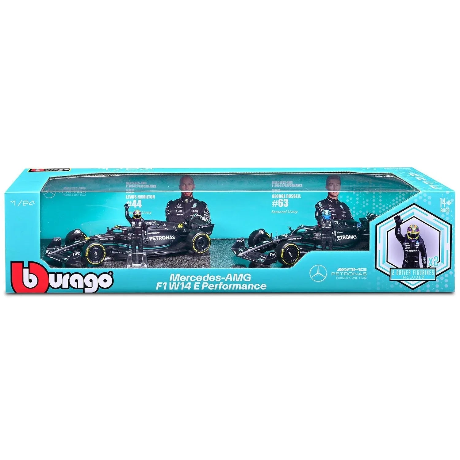 Bburago Formula One Racing 1:24 Race Cars with Driver Figures, 2 pk. - USA MEGA SHOP