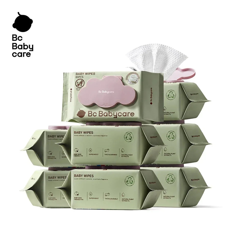 Bc Babycare Sensitive Baby Wipes Unscented, XL Extra Thick,Hypoallergenic,99% Water - USA MEGA SHOP