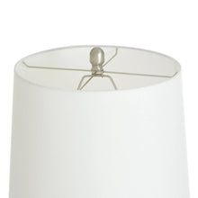 Table lamp shade with finial and metal harp frame