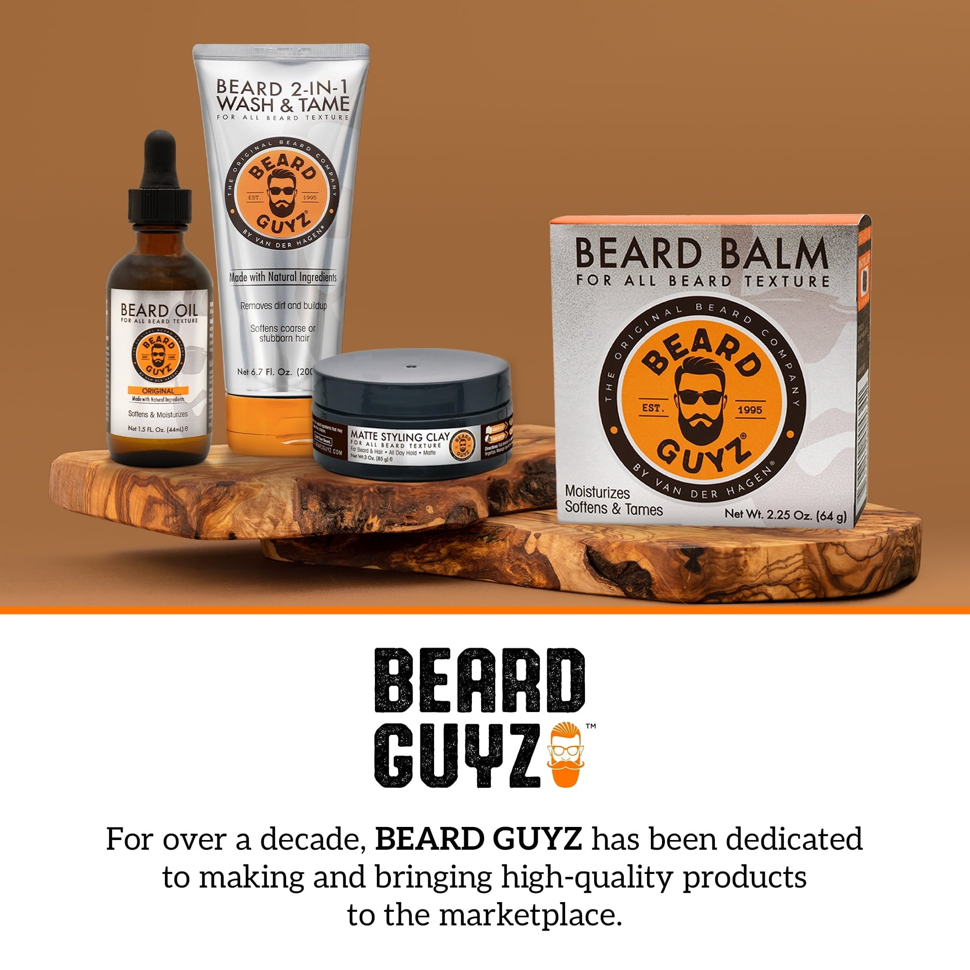 Beard Guyz 2-in-1 Wash & Tame Conditioner, Formulated with Natural Ingredients, 6.7 oz