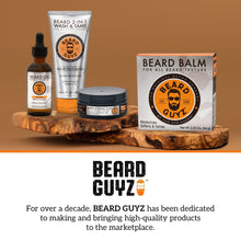 Beard care set with beard balm, beard oil, wash & tame, and matte styling clay
