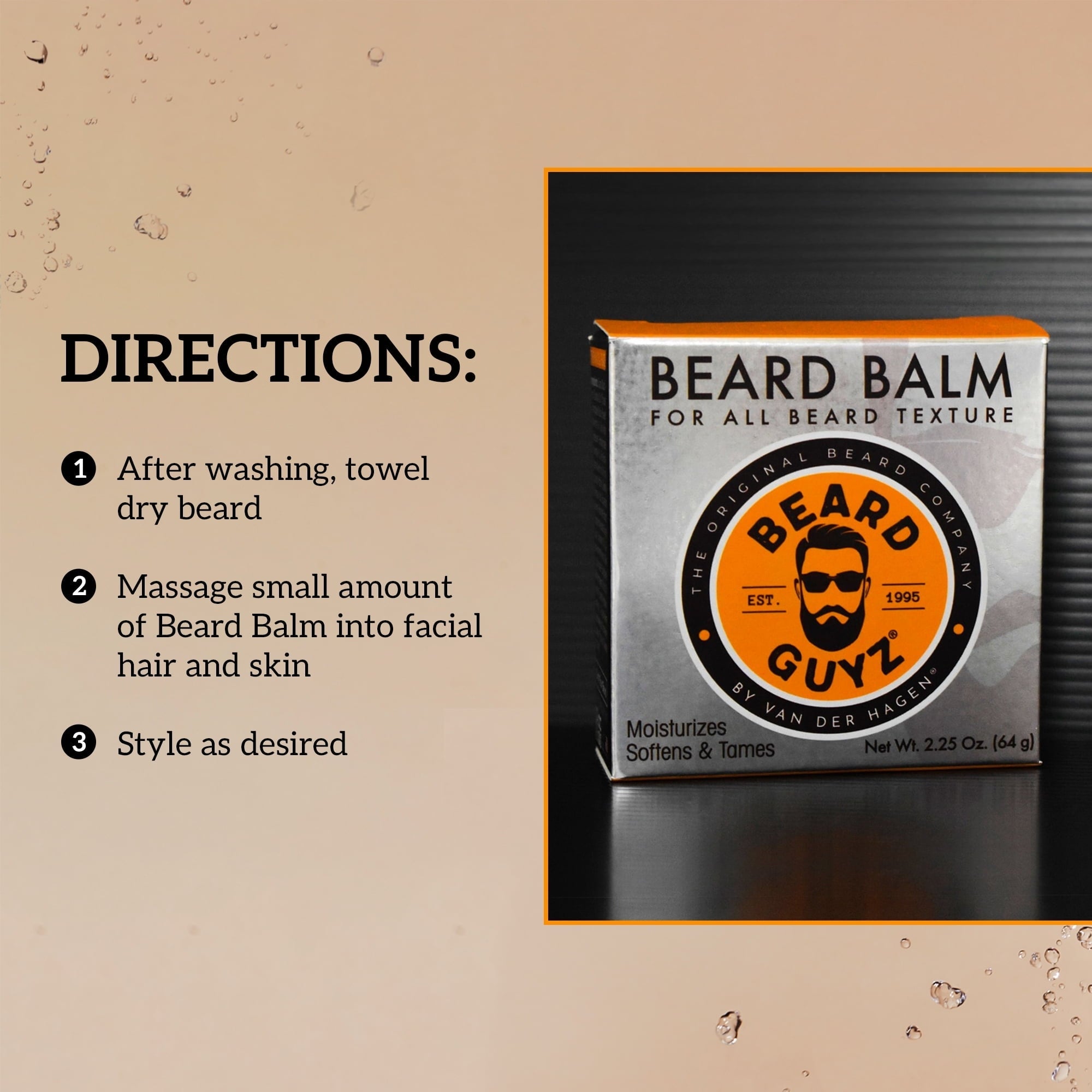 Beard Guyz Grooming Beard Balm for Men, Hydrating Formula with Coconut and Jojoba Oil, 2.25 oz.