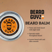 Round beard balm tin lid with branding for all beard texture