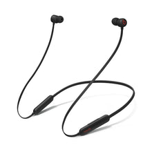 Wireless in-ear earphones with black earbuds and flexible neckband cable