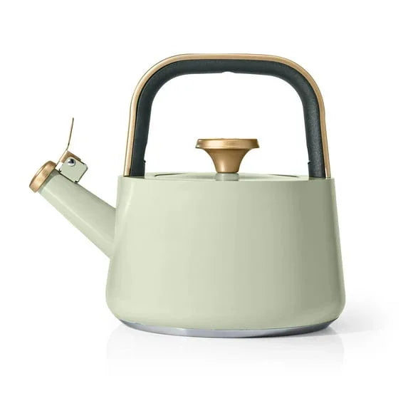 Beautiful 1.8L Ceramic Non-Stick Stovetop Tea Kettle, Rose by Drew Barrymore