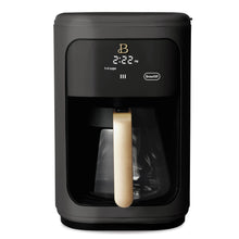 Black 14-cup programmable drip coffee maker with touch display and gold-tone filter basket.