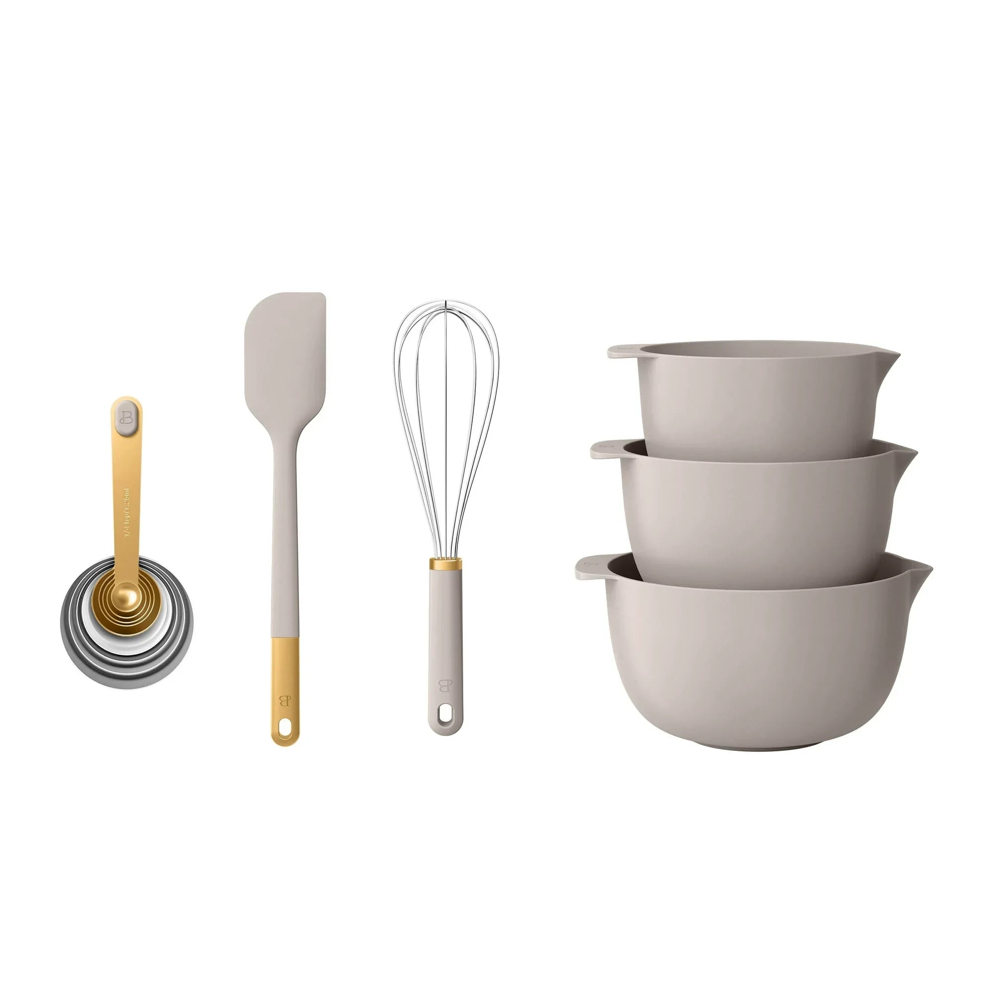 Beautiful 14-Piece Mix & Measure Set, Porcini Taupe by Drew Barrymore