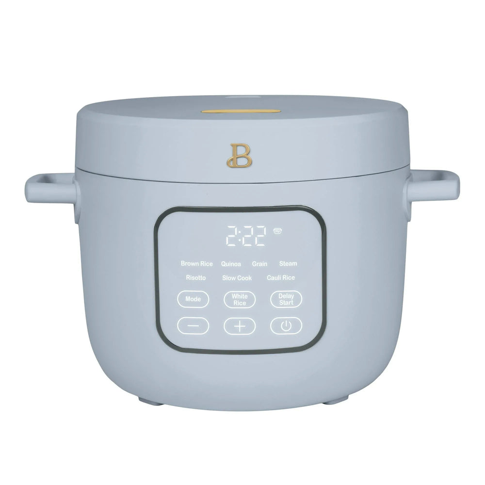 Beautiful 14-Cup Cooked, 6-Cups Uncooked Electric Rice and Grain Cooker, EverGoodâ„¢ Ceramic Nonstick Coating, Cornflower Blue by Drew Barrymore - USA MEGA SHOP
