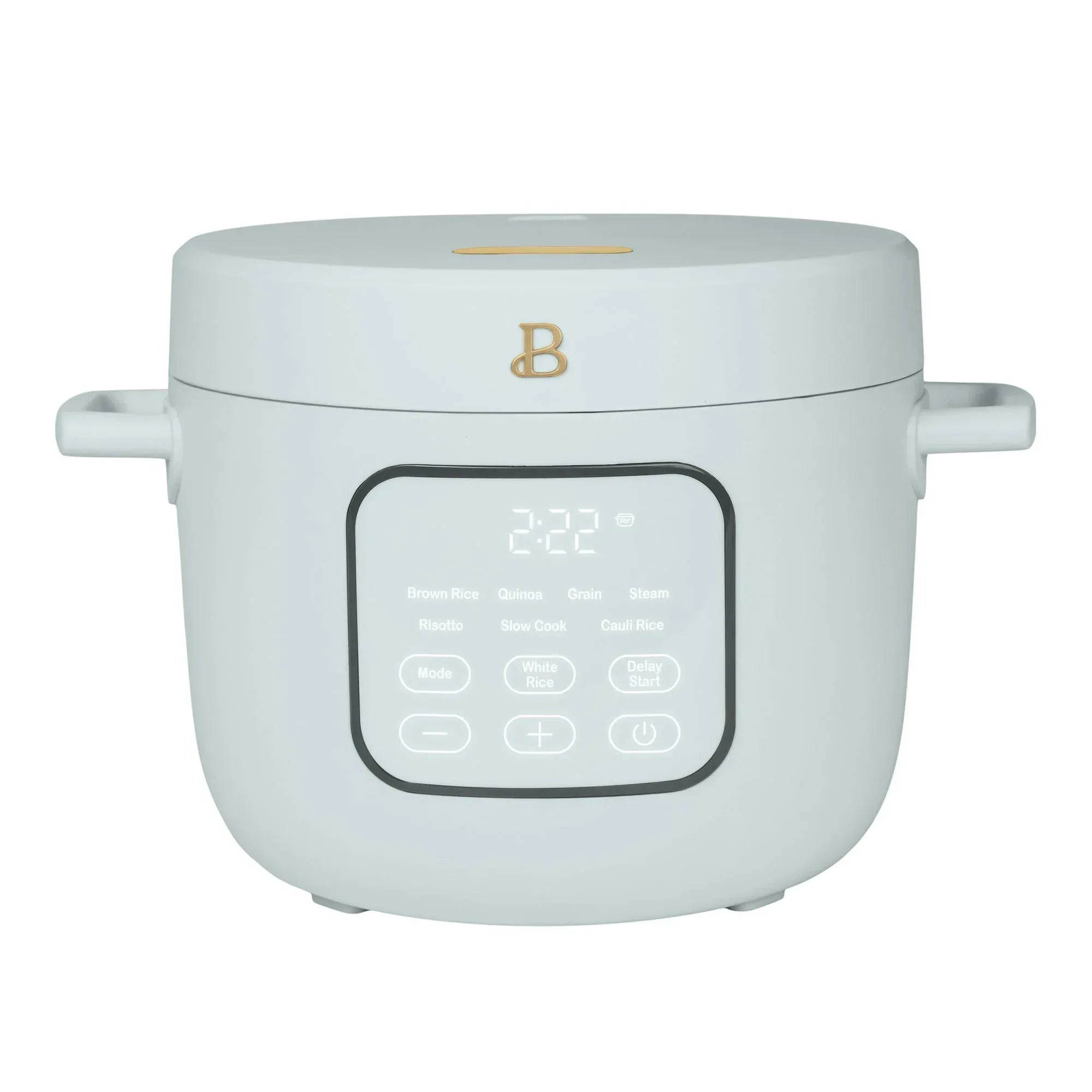 Beautiful 14-Cup Cooked, 6-Cups Uncooked Electric Rice and Grain Cooker, EverGood™ Ceramic Nonstick Coating, Cornflower Blue by Drew Barrymore