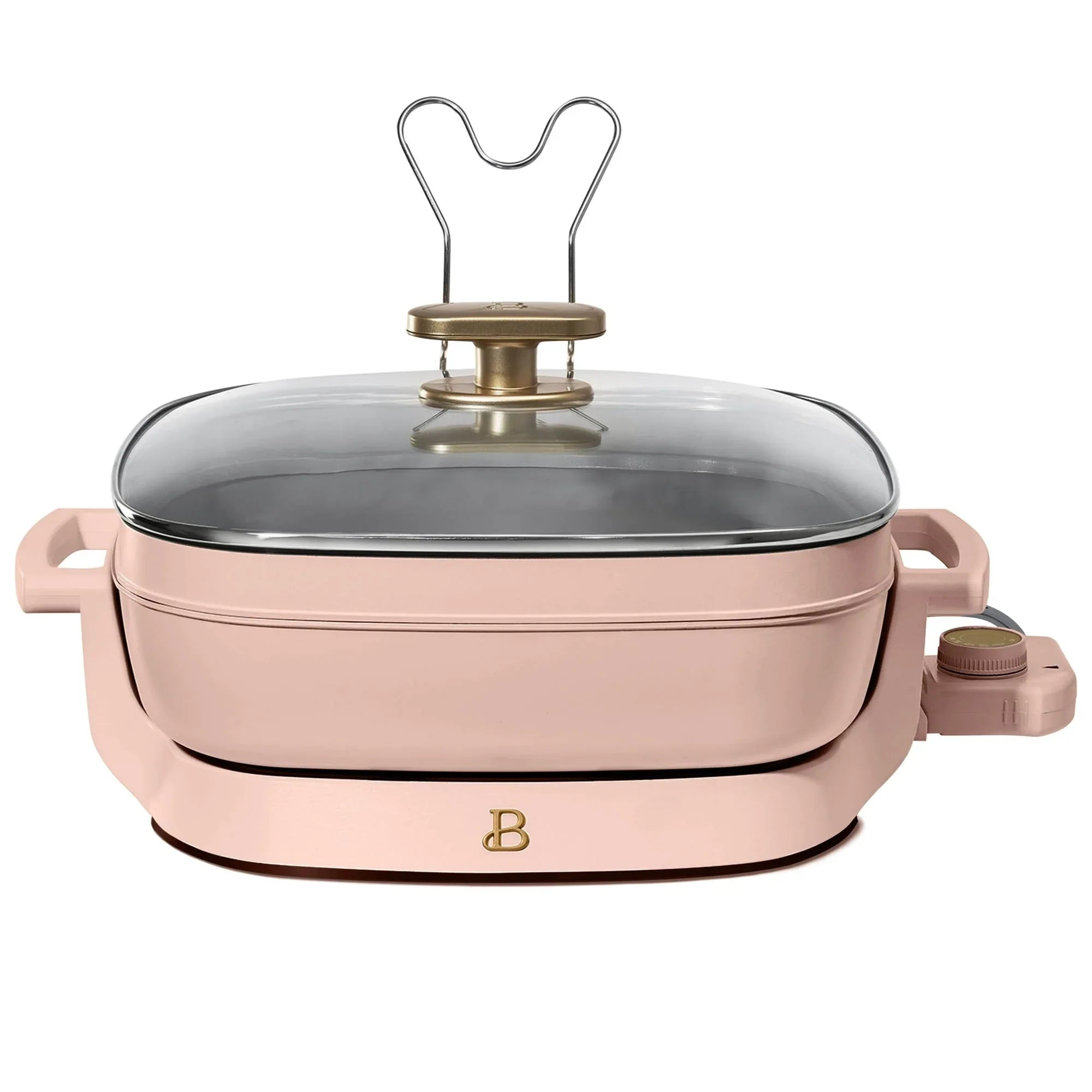 Beautiful 5 in 1 Electric Skillet - Expandable up to 7 Qt with Glass Lid, Black Sesame by Drew Barrymore - USA MEGA SHOP
