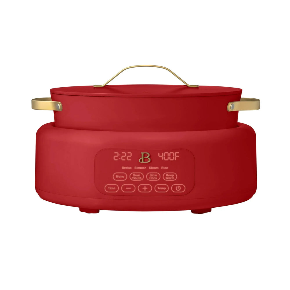 Beautiful 10-in-1 , 6 Qt Electric Multi-Cooker, Tomato Red by Drew Barrymore - USA MEGA SHOP