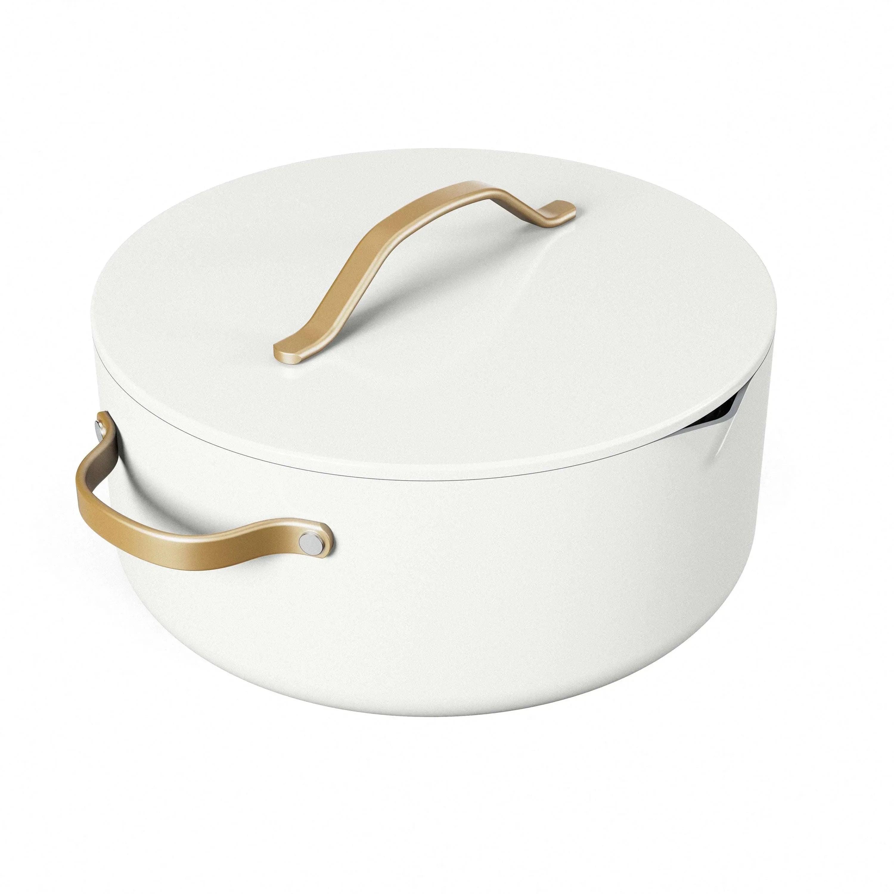 Beautiful 8 Quart Ceramic Non-Stick Stock Pot with Strainer Lid, Black Sesame by Drew Barrymore