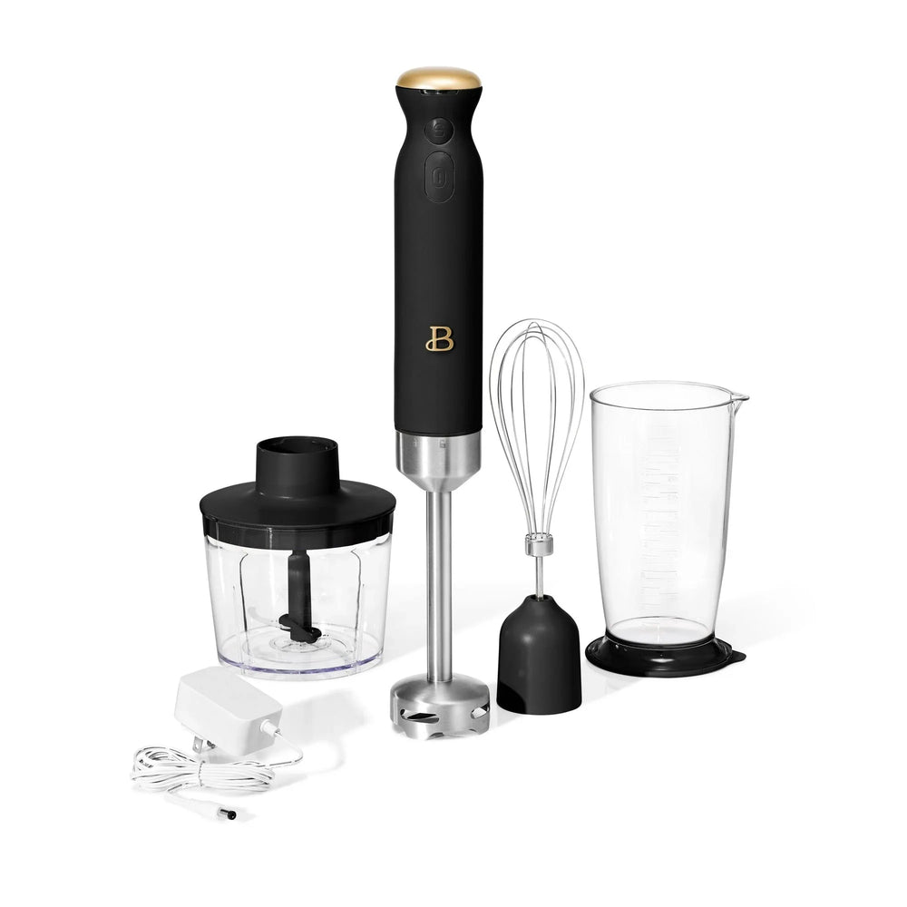 Beautiful Cordless Immersion Blender with Chopper, Whisk & Measuring Cup, White Icing by Drew Barrymore - USA MEGA SHOP
