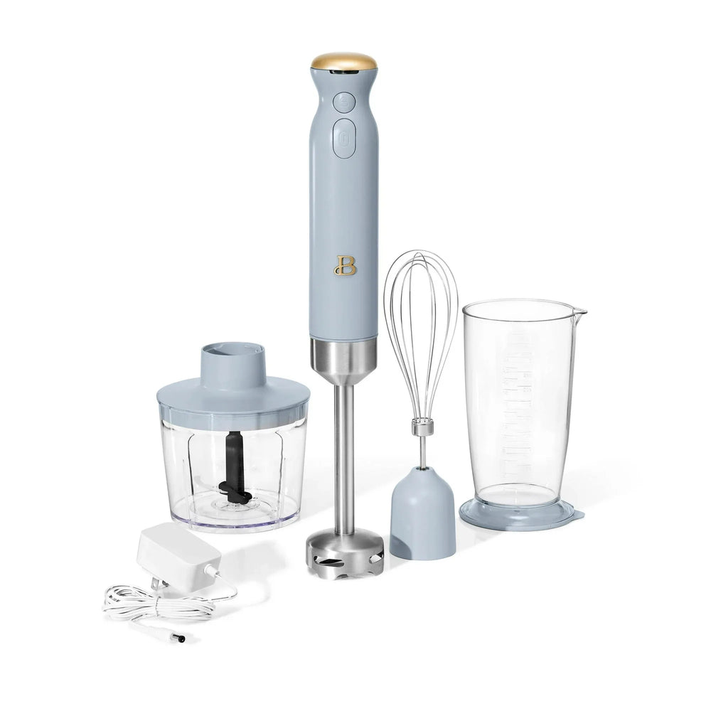 Beautiful Cordless Immersion Blender with Chopper, Whisk & Measuring Cup, White Icing by Drew Barrymore - USA MEGA SHOP