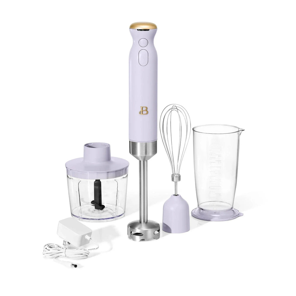 Beautiful Cordless Immersion Blender with Chopper, Whisk & Measuring Cup, White Icing by Drew Barrymore - USA MEGA SHOP