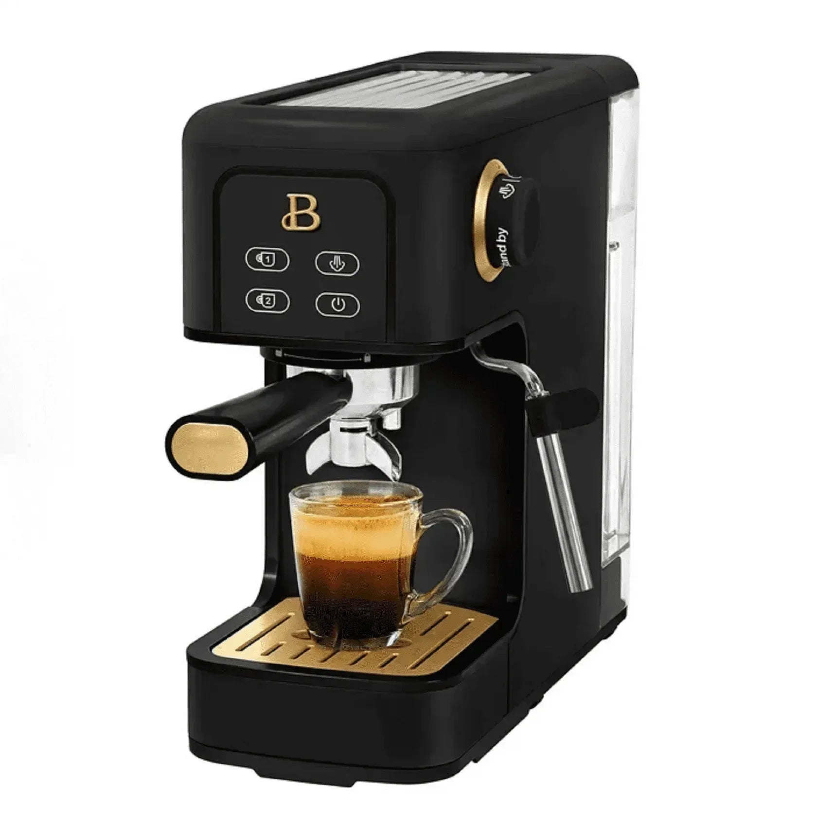 Beautiful Slim Espresso Machine with 20-Bar Pressure, White Icing by Drew Barrymore